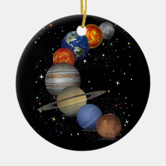 Universum galaxy Planets Sun Astronomie Buitenruim Keramisch Ornament (Voorkant)