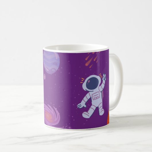 Universum-geïnspireerde en Astronaut Mok (Voorkant rechts)