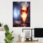 Universum in een ruimteglas | AI Art Poster (Thuiskantoor)
