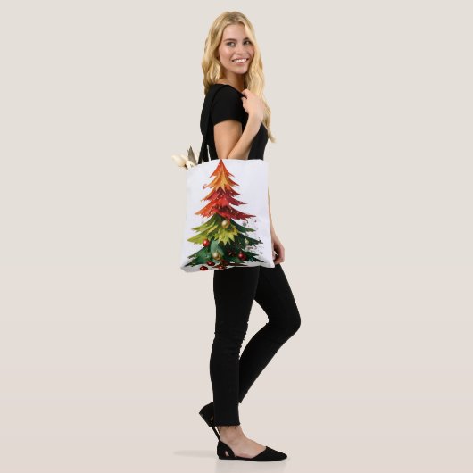 Universum Kerstboom Boodschappentas Tote Bag (Op model)