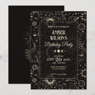 Universum mystieke astrologische maan zon verjaard kaart