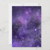 Universum nachtster. Paarse ruimte repetitie diner Kaart (Achterkant)