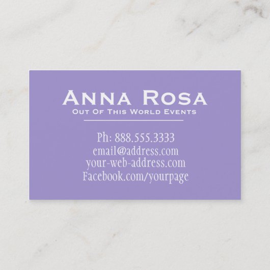 *~* Universum. Nebula Stars Cosmos Galaxy Visitekaartje (Achterkant)