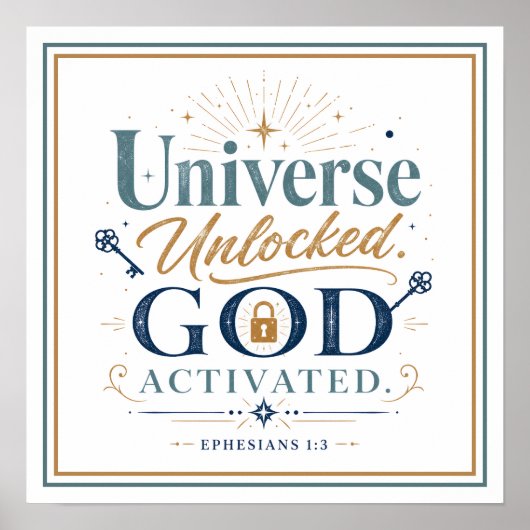 Universum Ontgrendeld God Geactiveerd Spirituele C Poster (Voorkant)