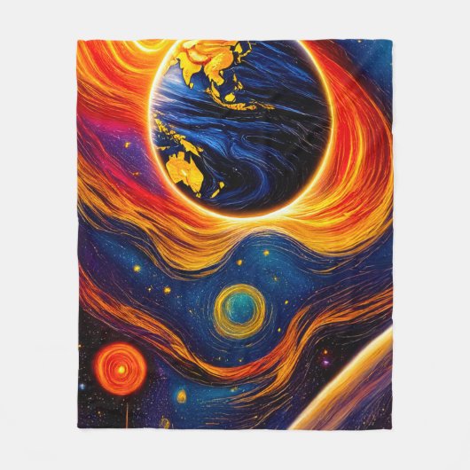 Universum paneel 50x84 002 fleece deken (Voorkant)