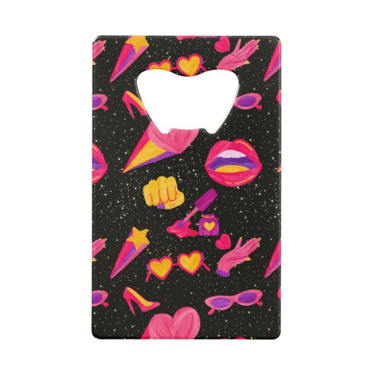 Universum roze creditkaart flessenopener (Voorkant)