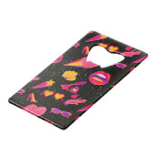 Universum roze creditkaart flessenopener (Voorkant Gekanteld)