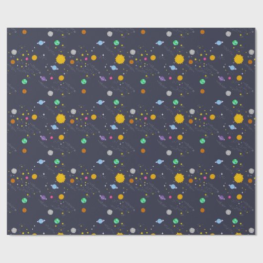 Universum, ruimte, fantasielapier cadeaupapier (Vlak)