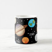 Universum, ruimte, planetenthema handgetekend ontw koffiemok (Center)