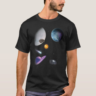 Universum Ruimte Zonnestelsel Galaxy Astronaut Pla T-shirt