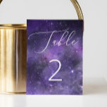 Universum sterren. Paarse Space Night Script bruil Kaart<br><div class="desc">Paarse ruimte nacht bruiloft dank u kaart met elegant script. Geschikt voor verjaardag,  jubileum en een ander feest. Neem contact met me op als je nog meer objecten nodig hebt.</div>