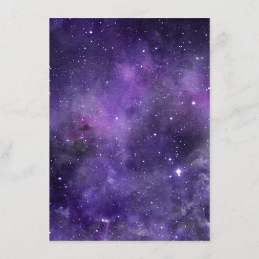 Universum sterren. Paarse Space Night Script bruil Menu (Achterkant)