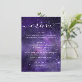 Universum sterren. Paarse Space Night Script bruil Menu (Staand voorkant)