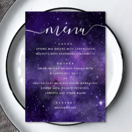Universum sterren. Paarse Space Night Script bruil Menu