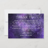 Universum sterrenstelsels. Paarse ruimte nacht bru Bedankkaart (Voorkant)