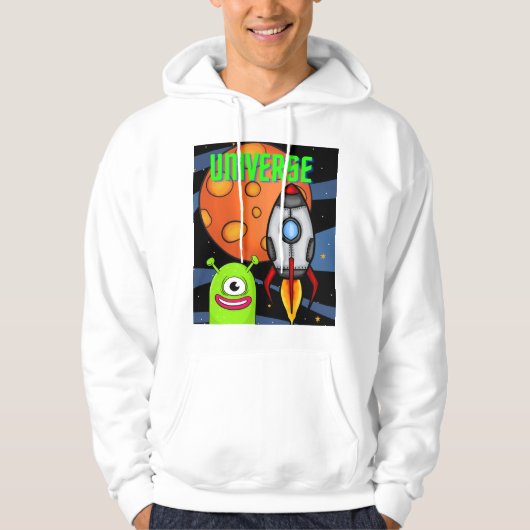 UNIVERSUM UFO EN PLANEET HOODIE (Voorkant)