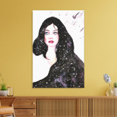 Universum Vrouw Schilderij Canvasprint Canvas Afdruk (Insitu (Woonkamer))