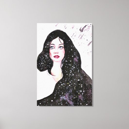 Universum Vrouw Schilderij Canvasprint Canvas Afdruk (Voorkant)