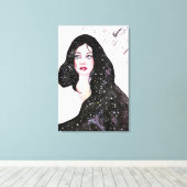 Universum Vrouw Schilderij Canvasprint Canvas Afdruk (Insitu (Houten vloer))