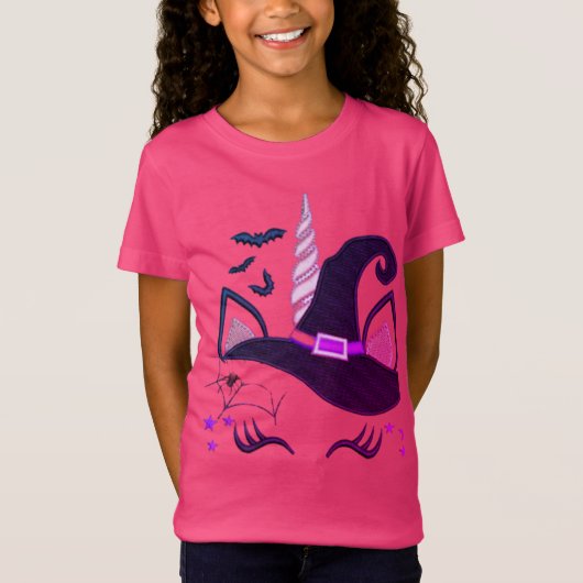 Uniwitch, schattige eenhoorn heks, schattig Hallow T-shirt (Voorkant)