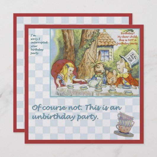 Unjarig feest kaart (Voorkant / Achterkant)