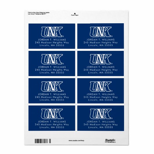 UNK Lopers Afstuderen Etiket (Full Sheet)