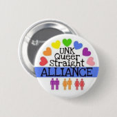 UNK Queer Straight Alliance Button (Voorkant /achterkant)