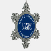 UNK | Universiteit van Nebraska te Kearney Tin Sneeuwvlok Ornament (Links)
