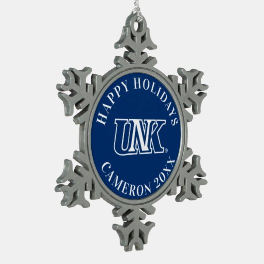 UNK | Universiteit van Nebraska te Kearney Tin Sneeuwvlok Ornament (Links)