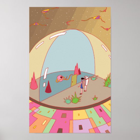 Unknown flying object and a transparent dome. poster (Voorkant)