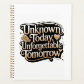 Unknown Today, Unforgettable Tomorrow Planner (Voorkant)