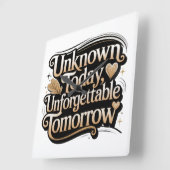 Unknown Today, Unforgettable Tomorrow Vierkante Klok (Hoek)