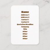 Unko うんこ Poop Japanese Language Visitekaartje (Achterkant)