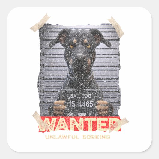 Unlawful Barking: The Doberman's Stern Warning Vierkante Sticker (Voorkant)