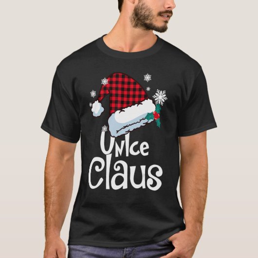 Unlce Claus Santa Hat Buffalo Plays Red Kerstmis T-shirt (Voorkant)