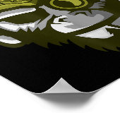 Unleahe Gorilla Body Building Motivation Gym Gift  Poster (Hoek)