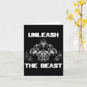 Unleahe Gorilla Bodybuilding Motivational Gift  Kaart (Gele Bloem)