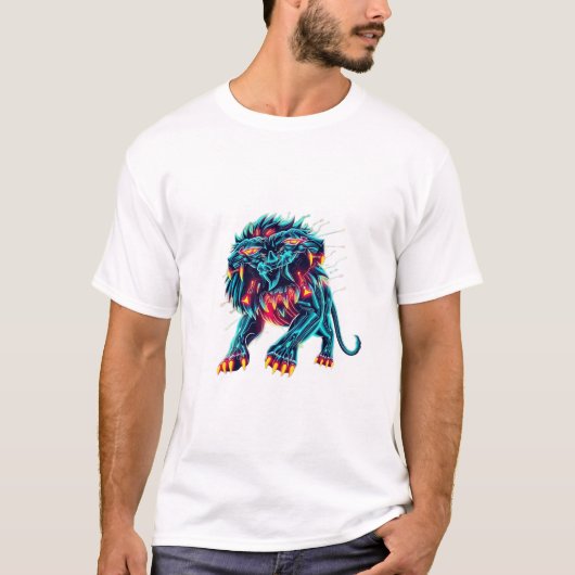 Unleash Roar: Cybernetische Leeuw T-shirt (Voorkant)