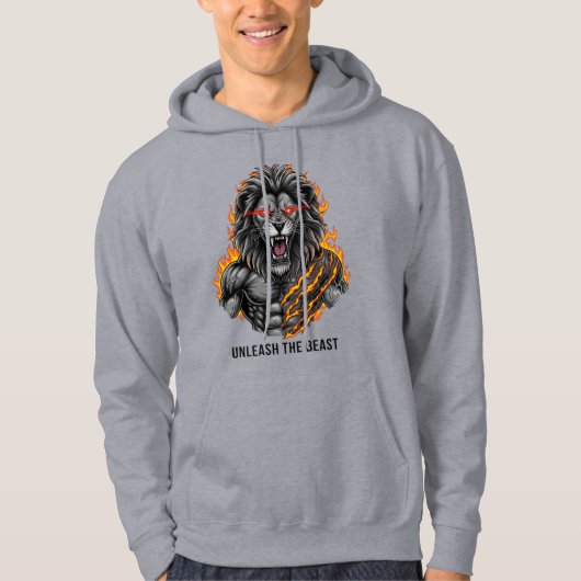 Unleash the Beast: de legende van de krijgerleeuw Hoodie (Voorkant)
