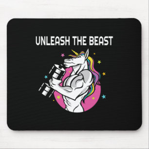 Unleash The Beast - Unicorn Gym Rat Magic Sparkle Muismat