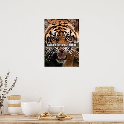 Unleash The Beast Within - Tiger Motivational Poster (Keuken)