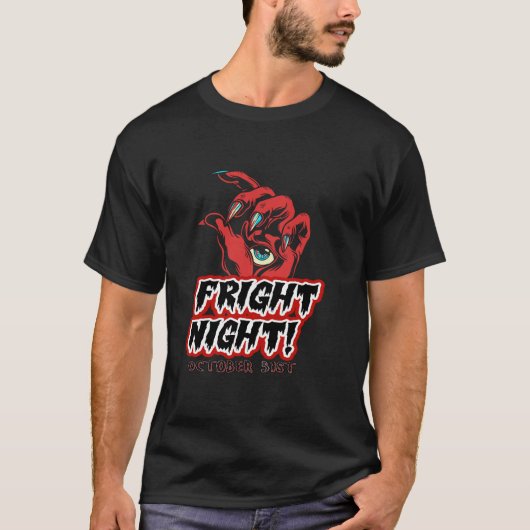 Unleash the Fright: Unieke Halloween Fright Night T-shirt (Voorkant)