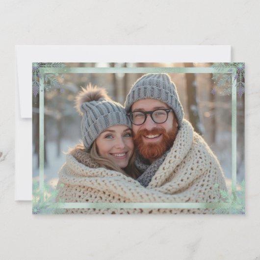 Unleash the JOY Modern Green Script Photo Feestdagenkaart (Achterkant)