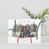 Unleash the Joy | Pet Photo Christmas Card Feestdagenkaart (Staand voorkant)