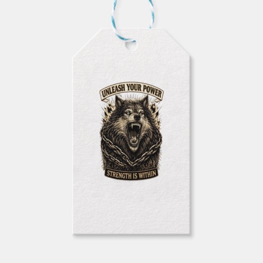 Unleash Your Power — Strength Is Within Cadeaulabel (Voorkant)