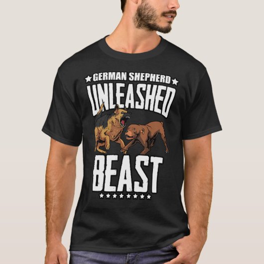 Unleashed German Shepherd Hunter Beast T-shirt (Voorkant)