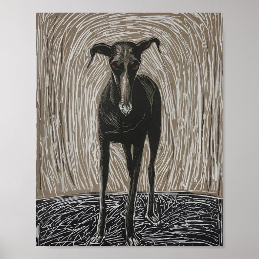 Unleashed Soul: Modern Expressionist Dog Art Poster (Voorkant)