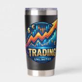 Unlimited Trading Stock Market Chart Athletic Geïsoleerde Drinkbeker (Achterkant)