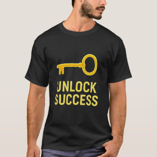 Unlock Succes – Glanzend Golden Key T-shirt