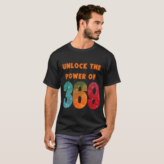 unlock the power, tshirt with magic Tesla numbers  (Voorkant volledig)